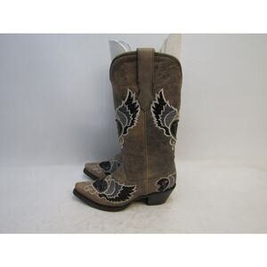 Corral Womens Size 6 M Brown Leather Wings Western Cowboy Boots